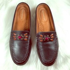 Naturalizer Ady Leather Beaded Mule Slides Narrow